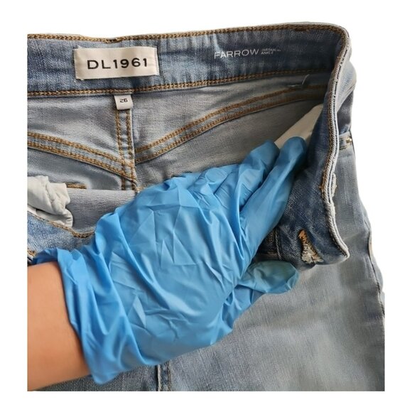 DL1961 Jeans Women Sz 26 Blue Instaslim Ankle Mid-Rise Distressed Thrashed - Picture 11 of 15